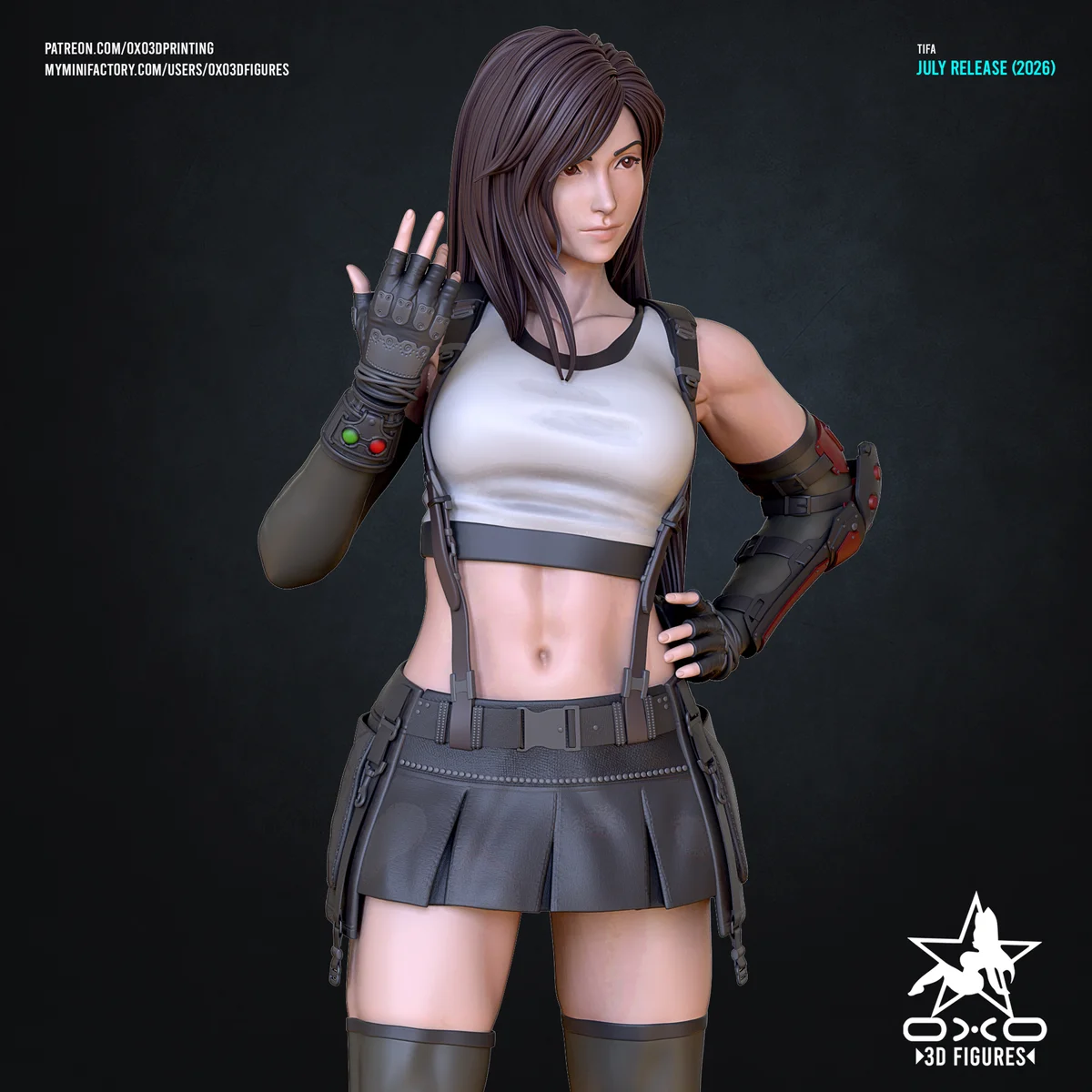 Tifa Lockhart | Fan Art | 3D Printed Resin Model Garage Kit | *Un-Painted* | OXO3D 3