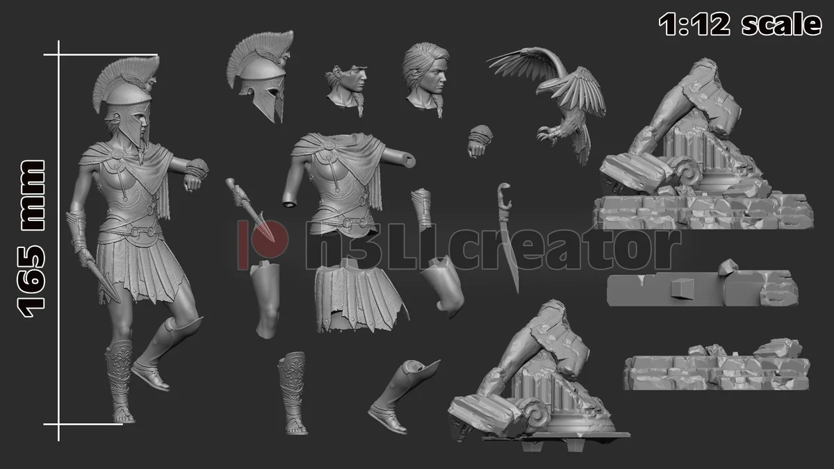Kassandra | Fan Art | 3D Printed Resin Model Garage Kit | *Un-Painted* | H3LL Creator 12
