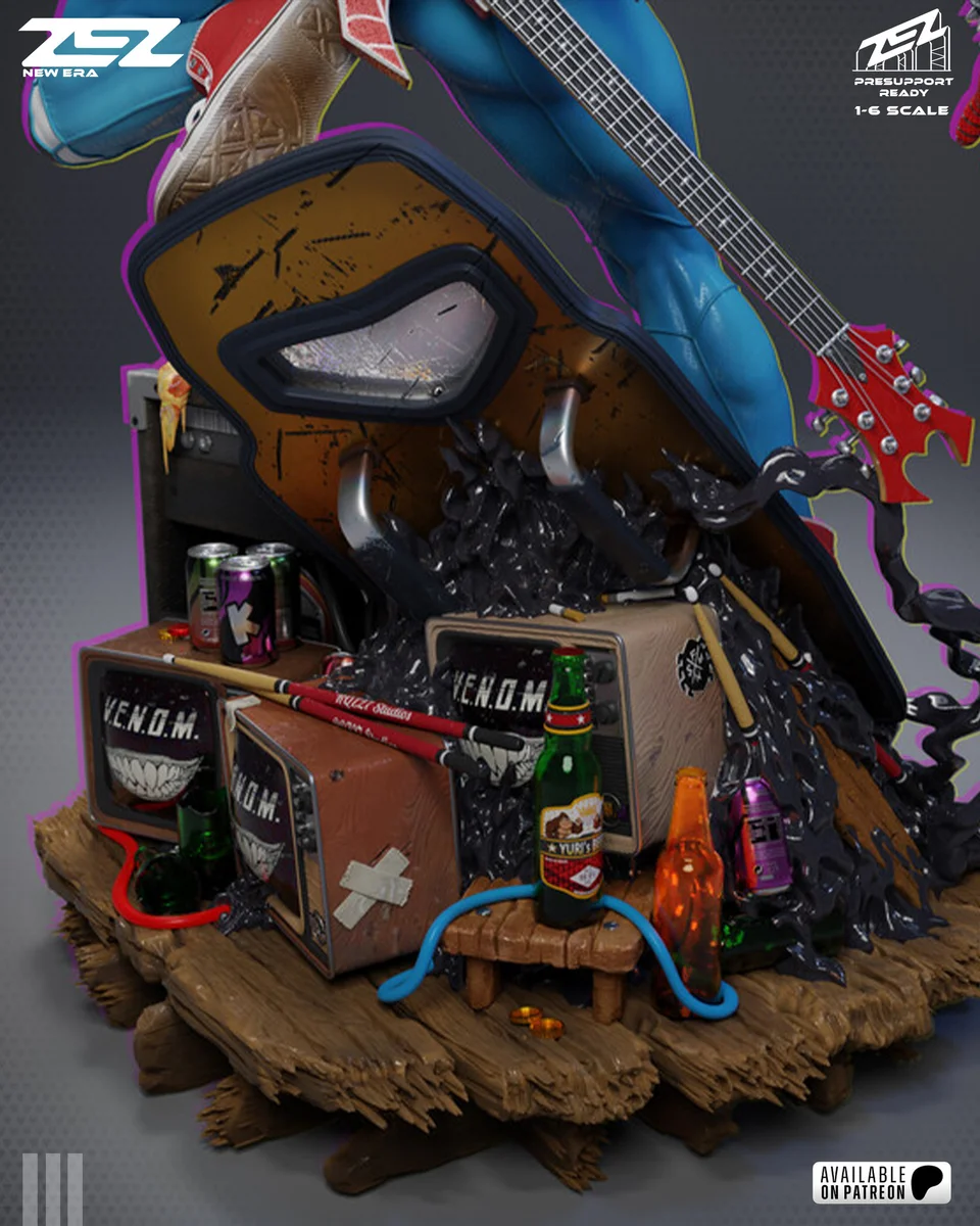 Spider-Punk | Fan Art | 3D Printed Resin Model Garage Kit | *Un-Painted* | ZEZ Studio 10