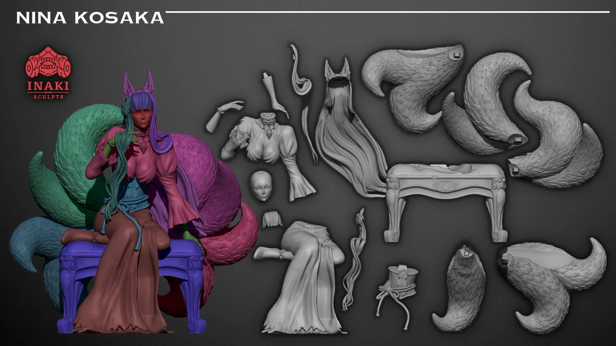 Nina Kosaka | Fan Art | 3D Printed Resin Model Garage Kit | *Un-Painted* | Inaki Sculpts 6