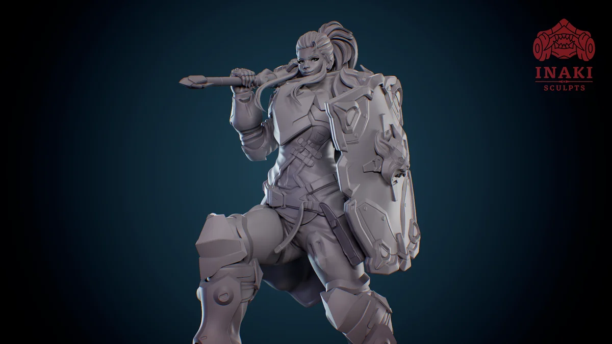 Brigitte | Fan Art | 3D Printed Resin Model Garage Kit | *Un-Painted* | Inaki Sculpts 4