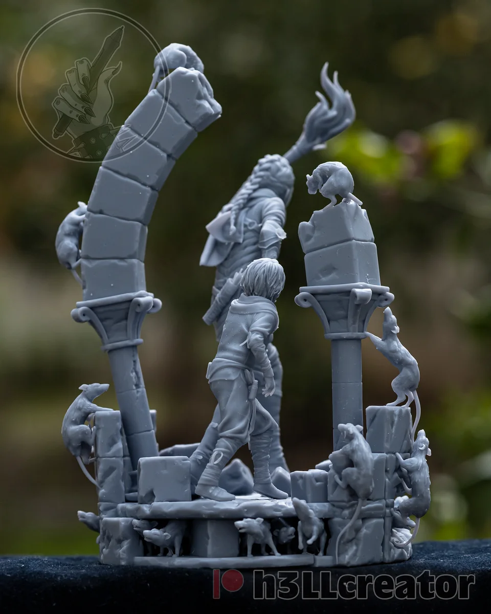 Amicia and Hugo | Fan Art | 3D Printed Resin Model Garage Kit | *Un-Painted* | H3LL Creator 6