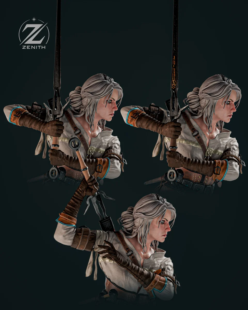 Ciri | Fan Art | 3D Printed Resin Model Garage Kit | *Un-Painted* | Zenith Studios 3