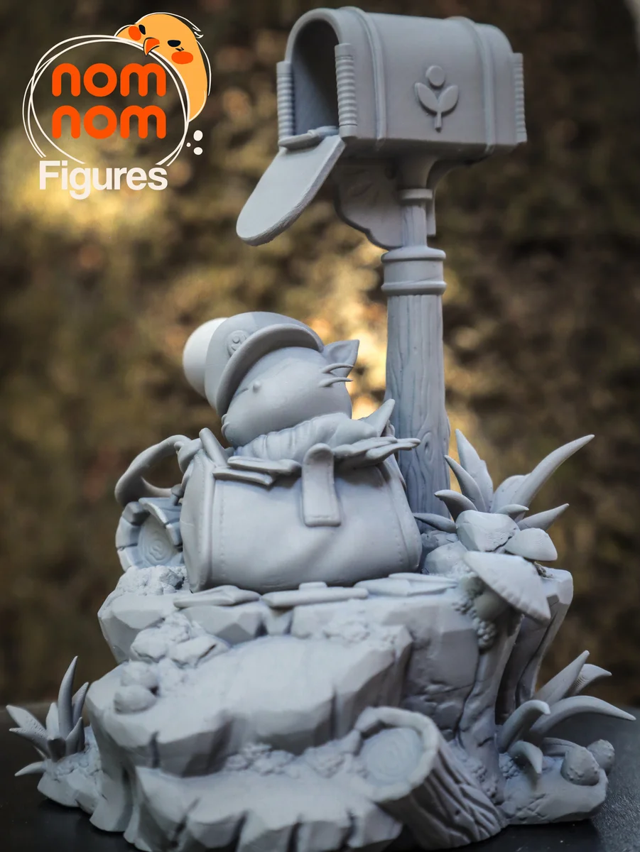 Chibi Mail Moogle | Fan Art | 3D Printed Resin Model Garage Kit | *Un-Painted* | Nomnom 9