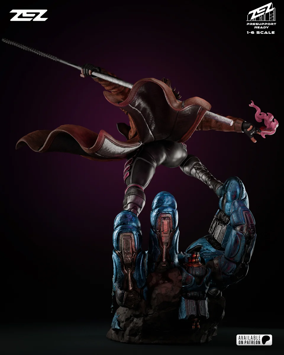 Gambit | Fan Art | 3D Printed Resin Model Garage Kit | *Un-Painted* | ZEZ Studio 9