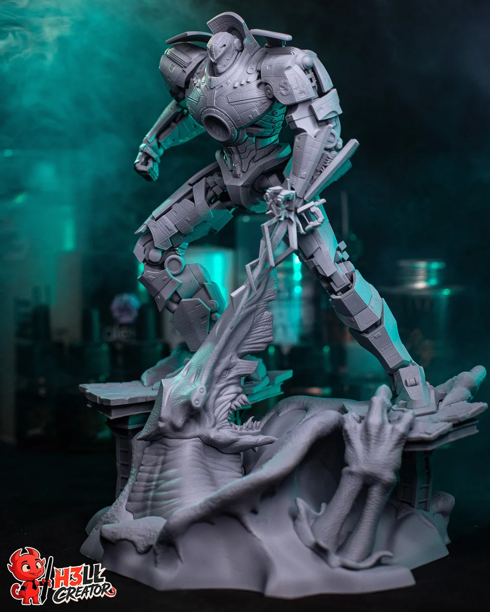 Gipsy Danger | Fan Art | 3D Printed Resin Model Garage Kit | *Un-Painted* | H3LL Creator 11