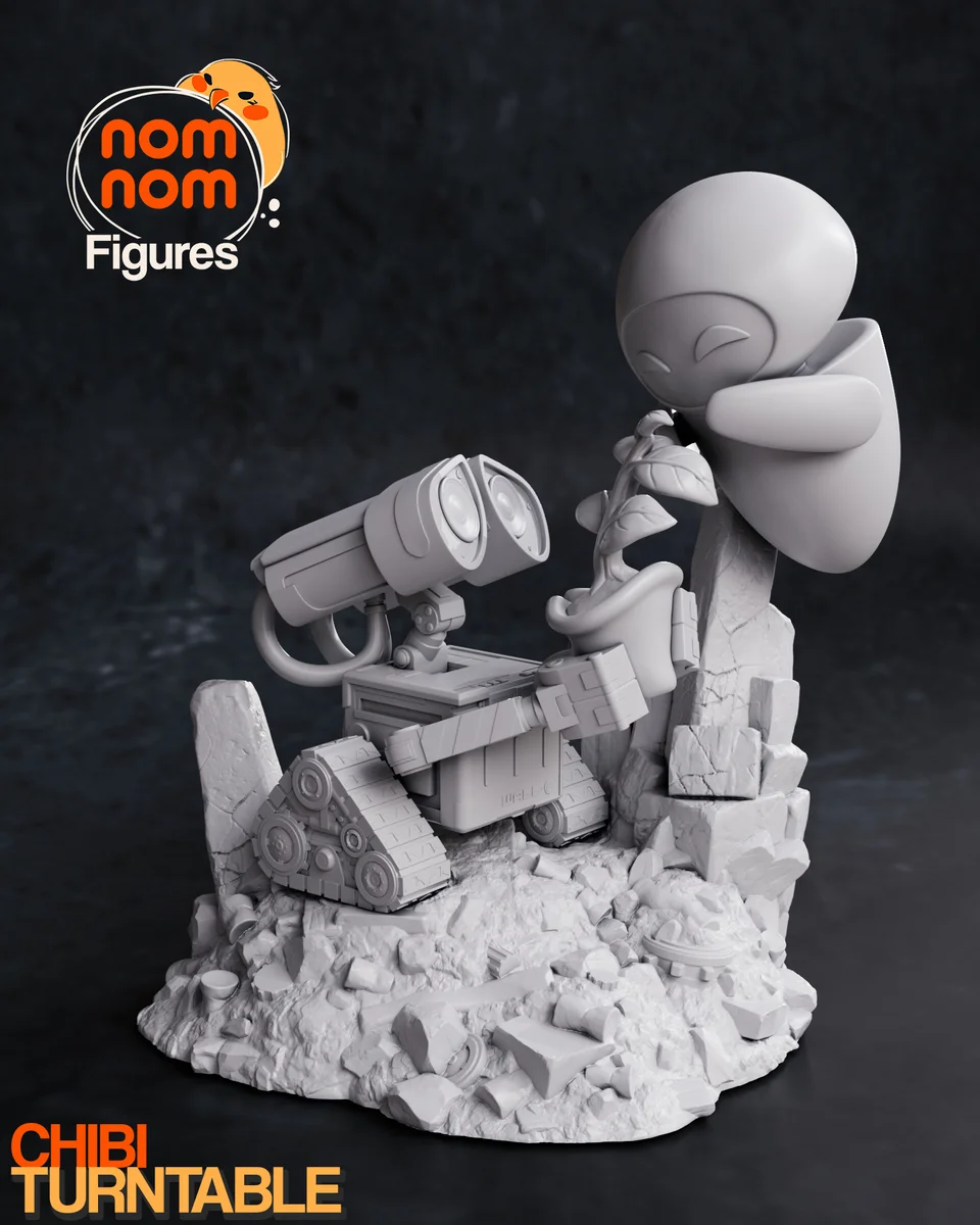 Chibi Wall-e and Eve | Fan Art | 3D Printed Resin Model Garage Kit | *Un-Painted* | Nomnom 6