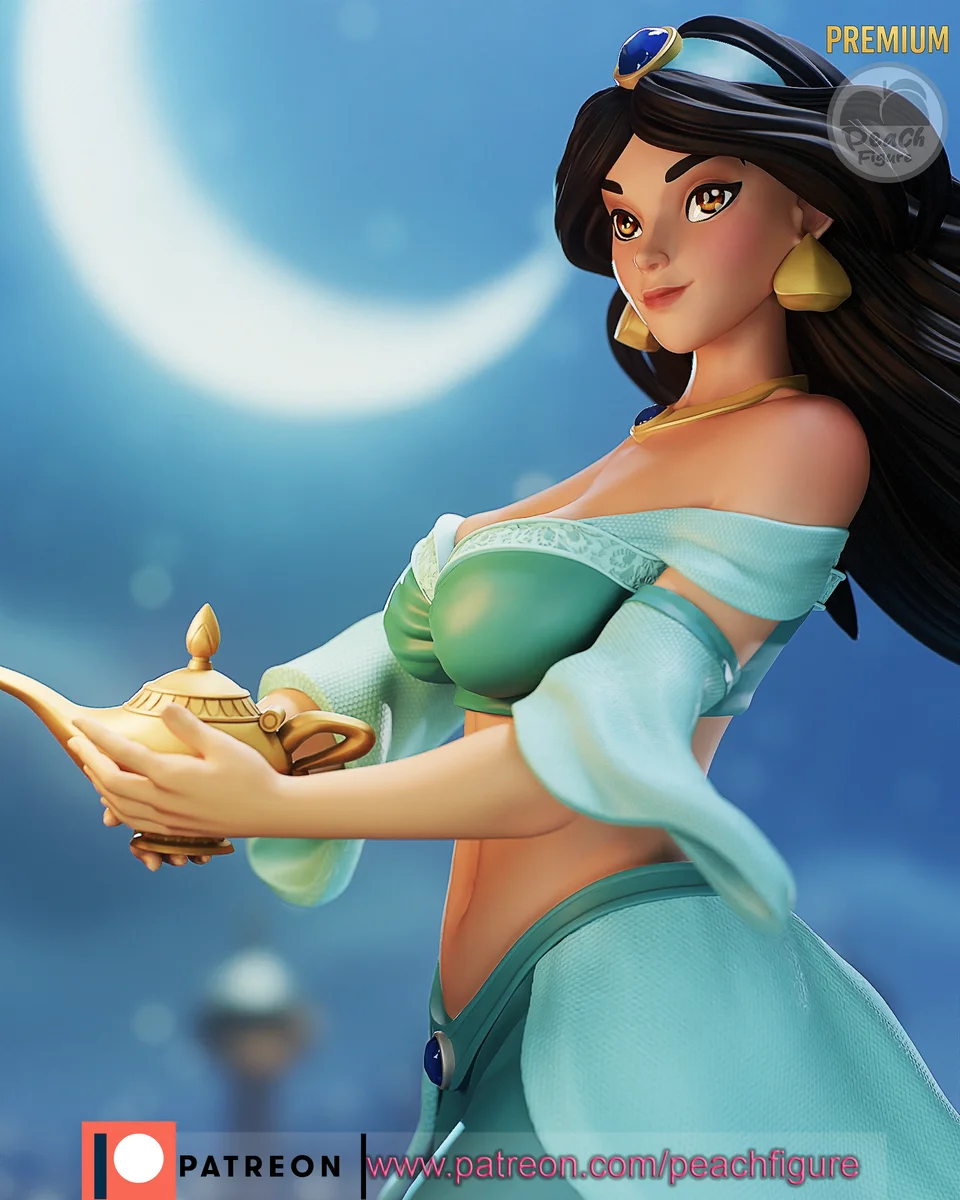 Jasmine | Fan Art | 3D Printed Resin Model Garage Kit | *Un-Painted* | Peach Figure 4