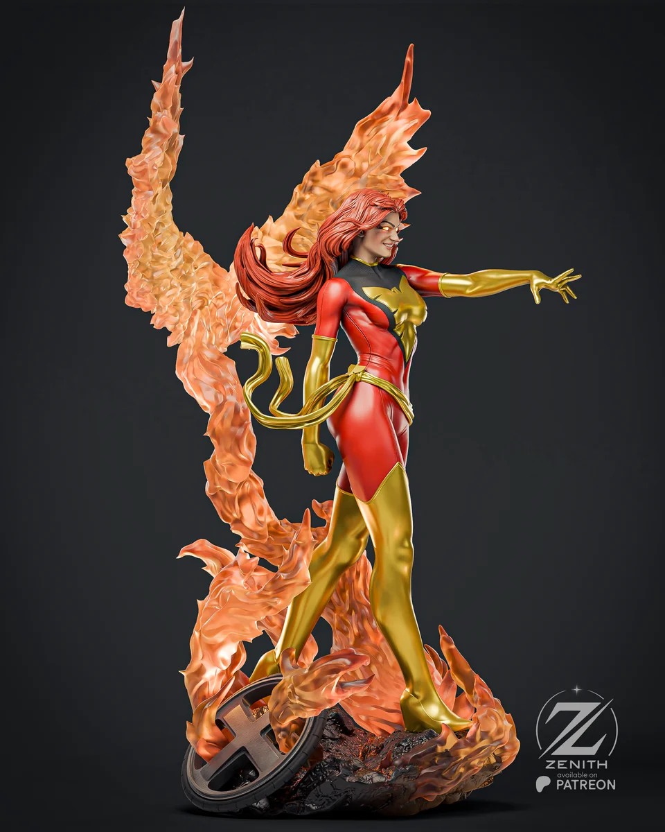 Jean Grey Phoenix | Fan Art | 3D Printed Resin Model Garage Kit | *Un-Painted* | Zenith Studios 3