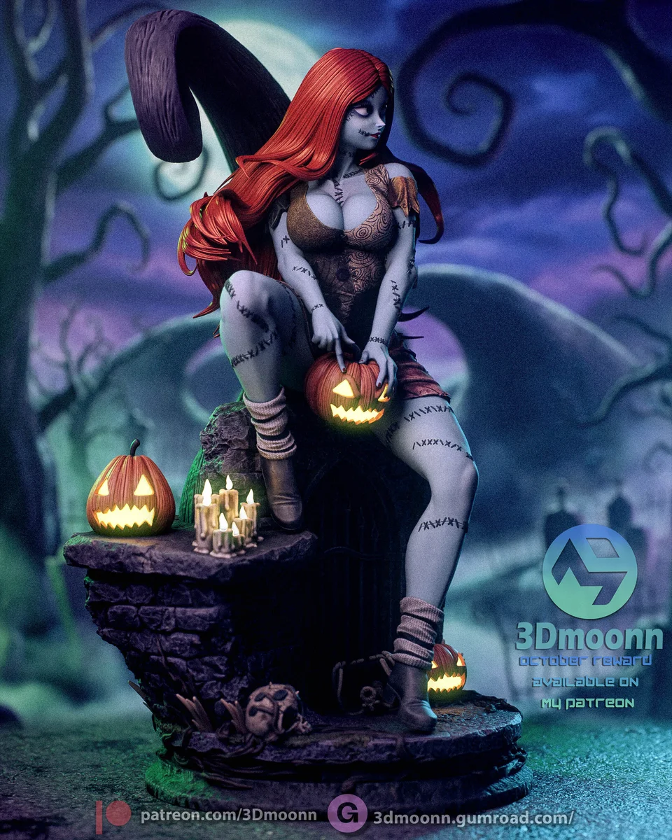 Sally | Fan Art | 3D Printed Resin Model Garage Kit | *Un-Painted* | 3DMoonn 5