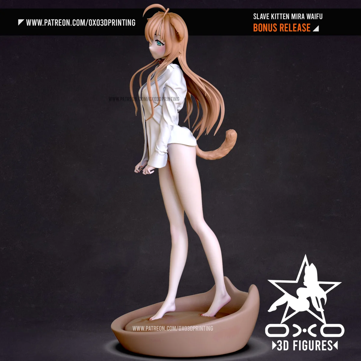 Slave Kitten Mira | Fan Art | 3D Printed Resin Model Garage Kit | *Un-Painted* | OXO3D 3