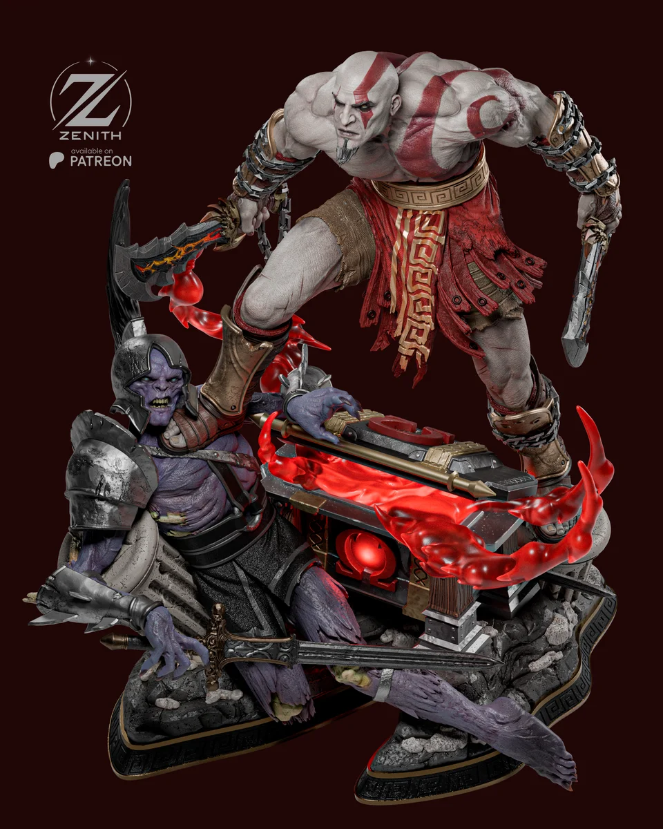 Kratos | Fan Art | 3D Printed Resin Model Garage Kit | *Un-Painted* | Zenith Studios 7