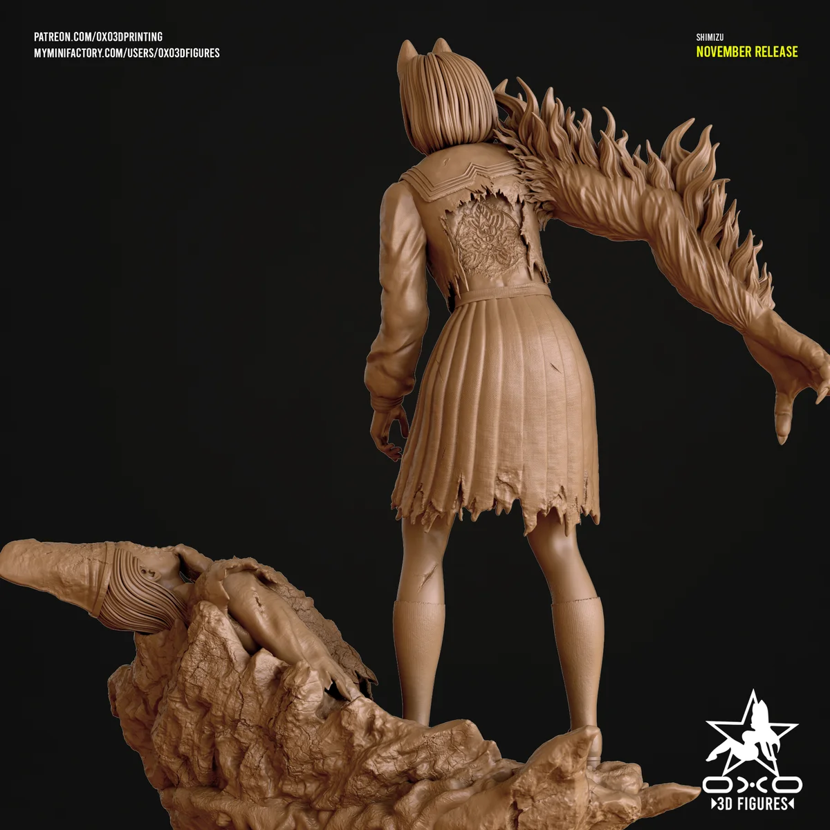 Shimizu Hinako | Fan Art | 3D Printed Resin Model Garage Kit | *Un-Painted* | OXO3D 7