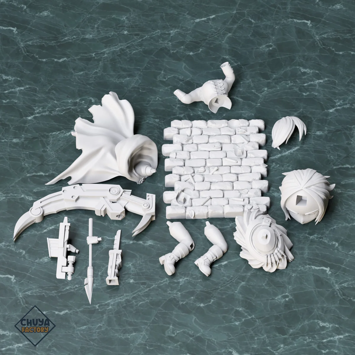Chibi Ruby Rose | Fan Art | 3D Printed Resin Model Garage Kit | *Un-Painted* | Chuya Factory 5