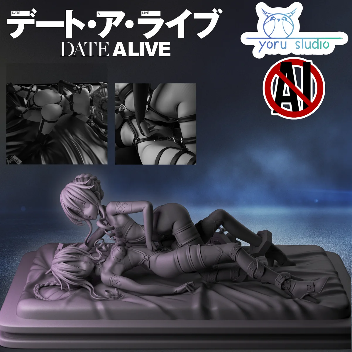 Kaguya & Yuzuru | Fan Art | 3D Printed Resin Model Garage Kit | *Un-Painted* | Yoru Studio 4
