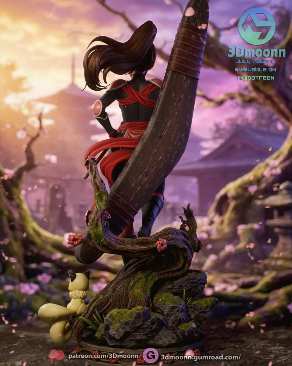 Sango Inuyasha | Fan Art | 3D Printed Resin Model Garage Kit | *Un-Painted* | 3DMoonn 3