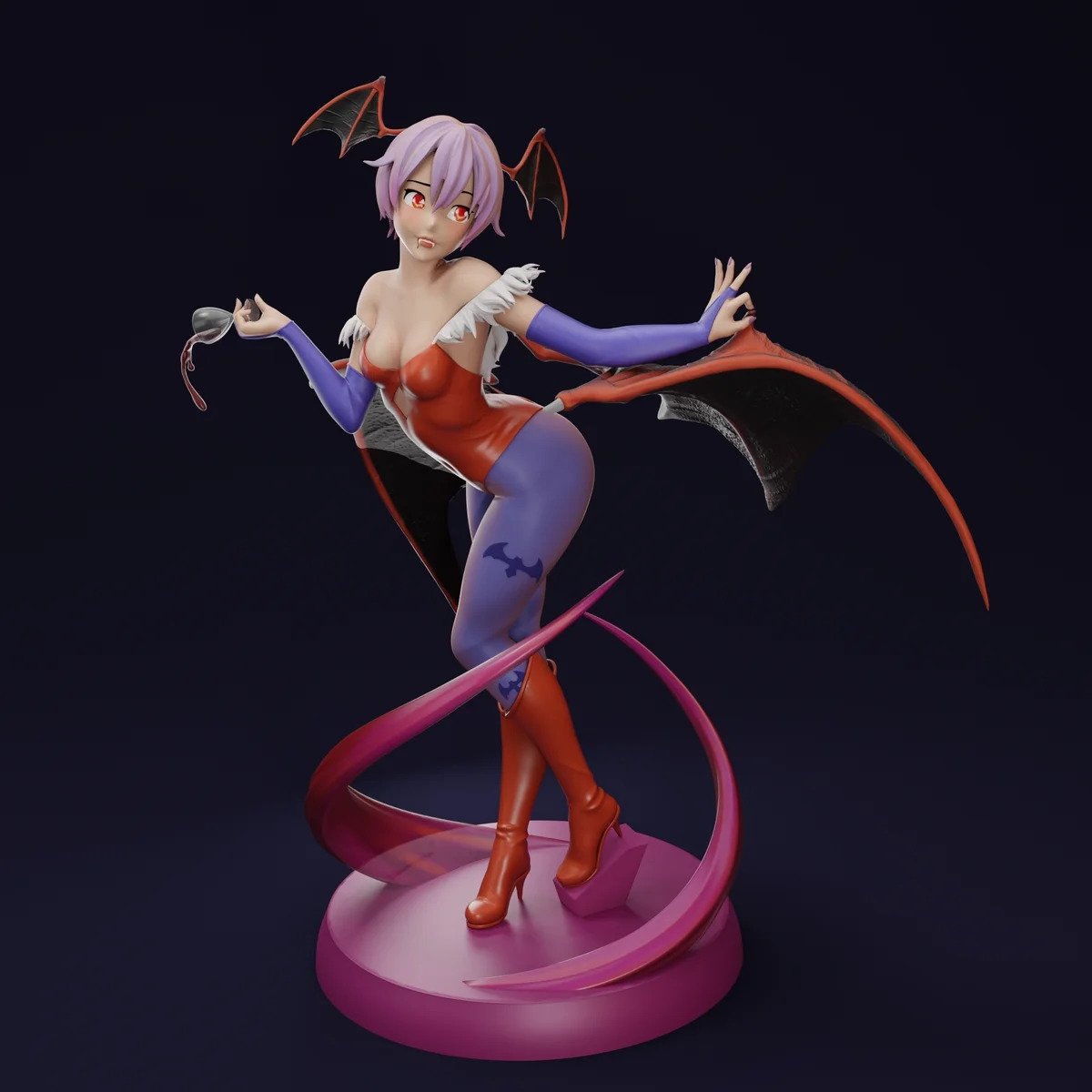 Lilith Darkstalker | Fan Art | 3D Printed Resin Model Garage Kit | *Un-Painted* | Peach Figure 4