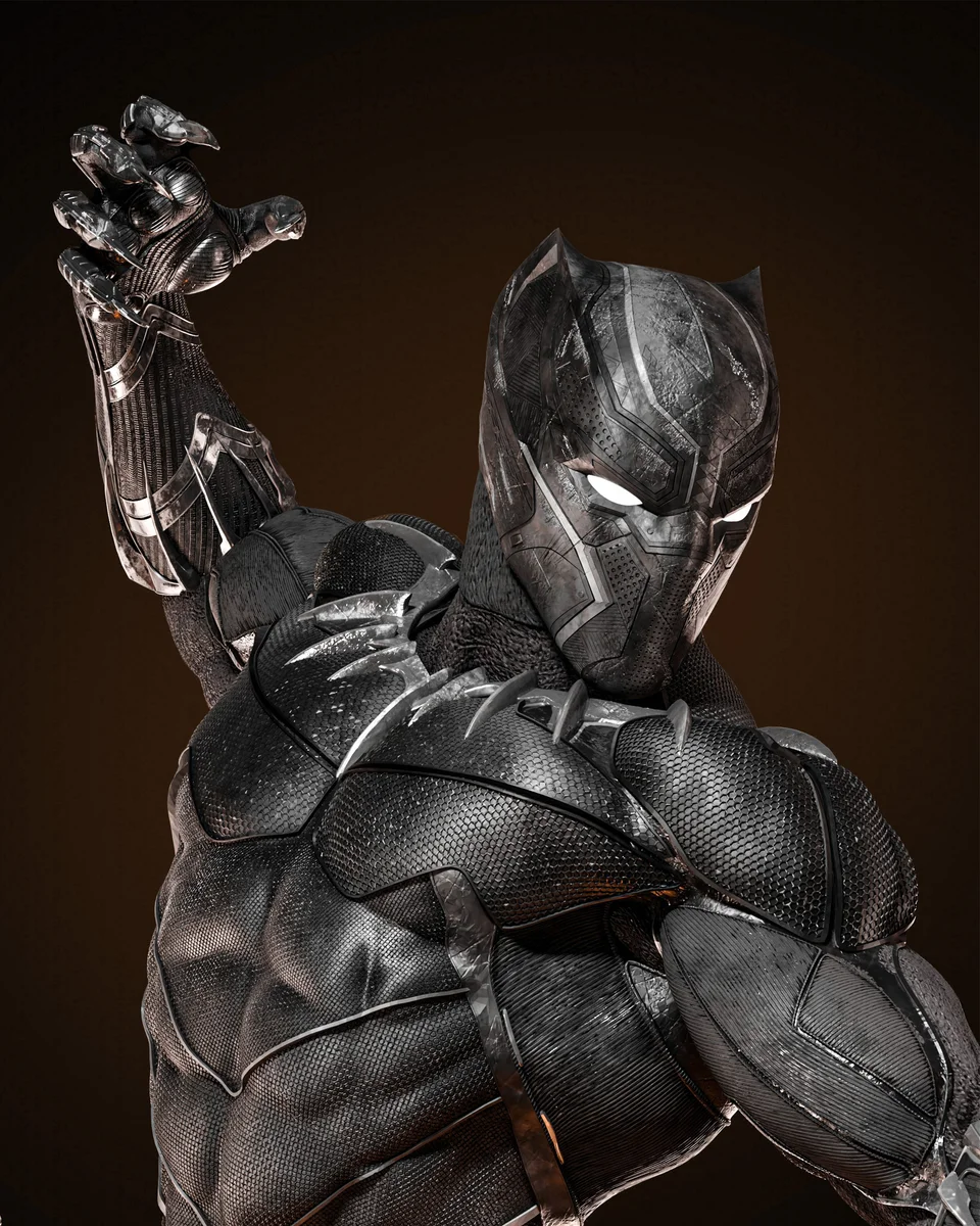 Black Panther | Fan Art | 3D Printed Resin Model Garage Kit | *Un-Painted* | ZEZ Studio 4