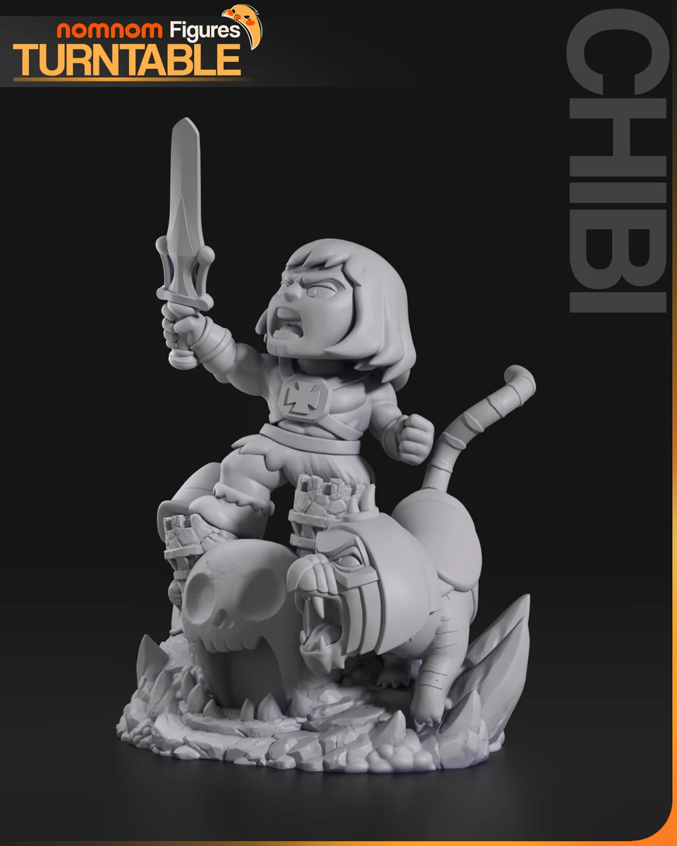 Chibi He-Man | Fan Art | 3D Printed Resin Model Garage Kit | *Un-Painted* | Nomnom 5