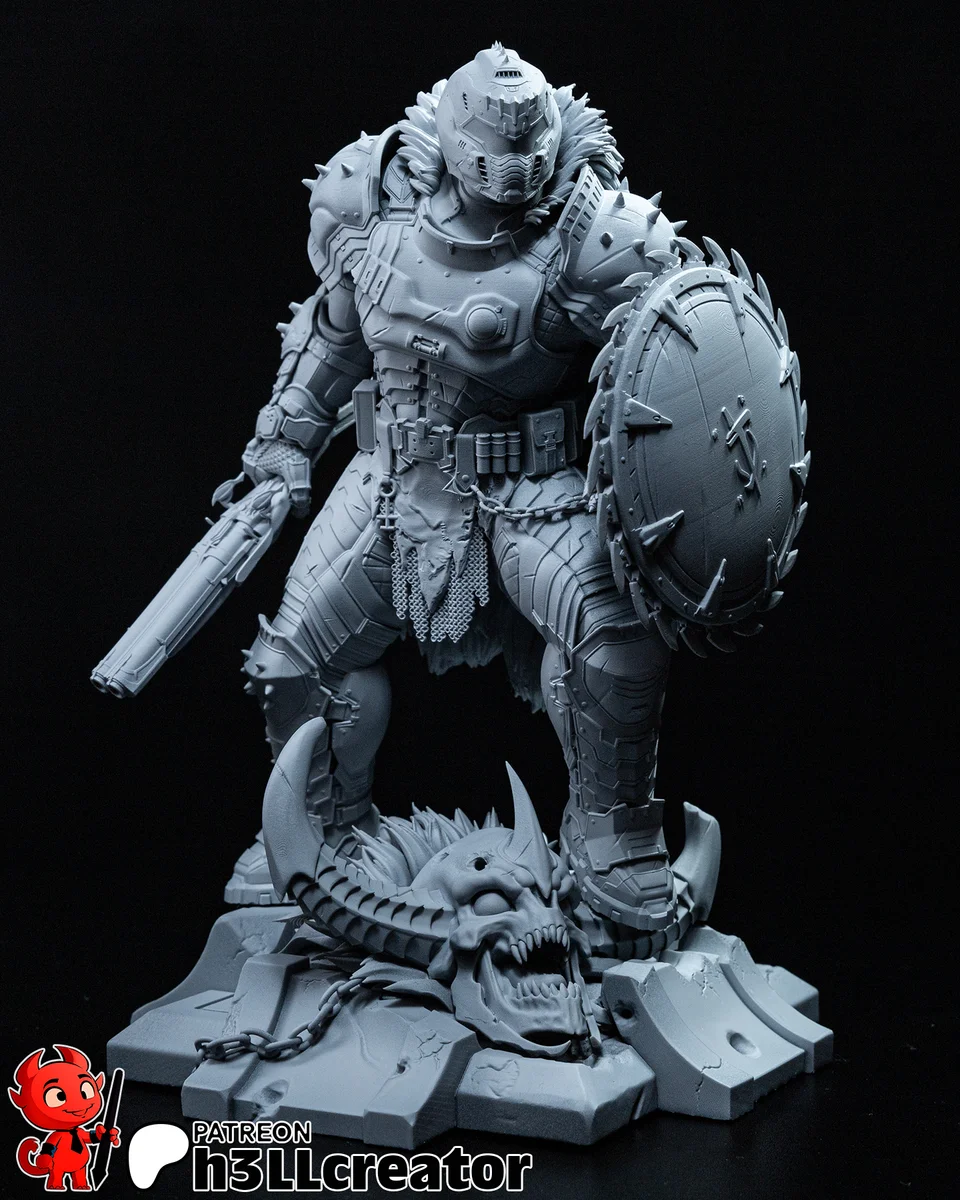 Doomguy | Fan Art | 3D Printed Resin Model Garage Kit | *Un-Painted* | H3LL Creator 3