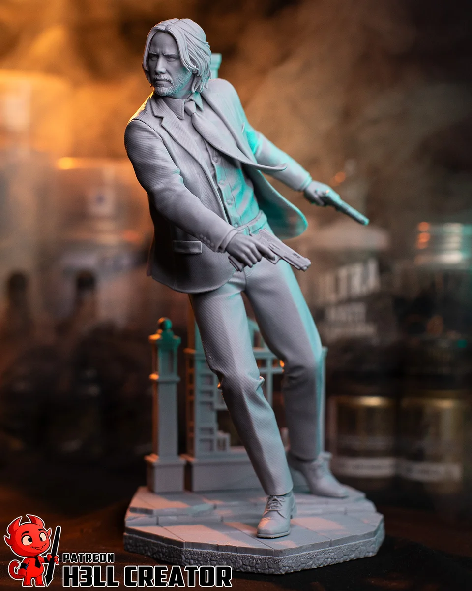 John Wick | Fan Art | 3D Printed Resin Model Garage Kit | *Un-Painted* | H3LL Creator 10