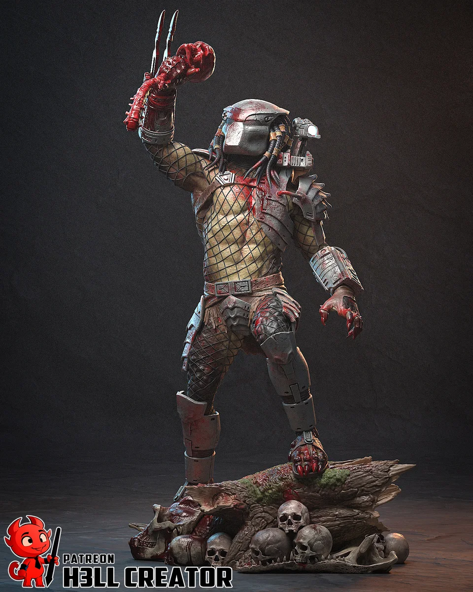 Predator | Fan Art | 3D Printed Resin Model Garage Kit | *Un-Painted* | H3LL Creator 5
