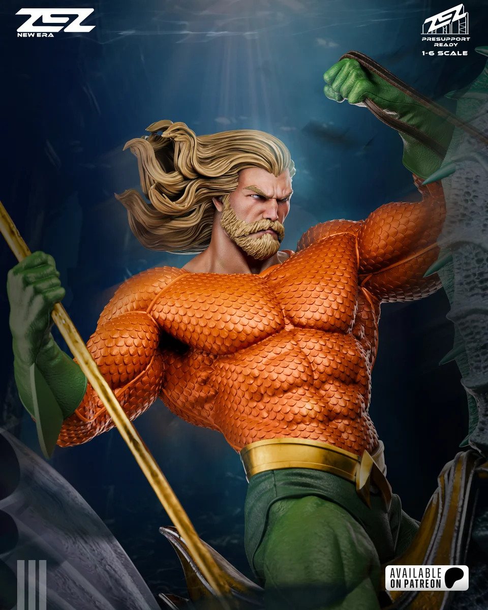 Aquaman | Fan Art | 3D Printed Resin Model Garage Kit | *Un-Painted* | ZEZ Studio 6