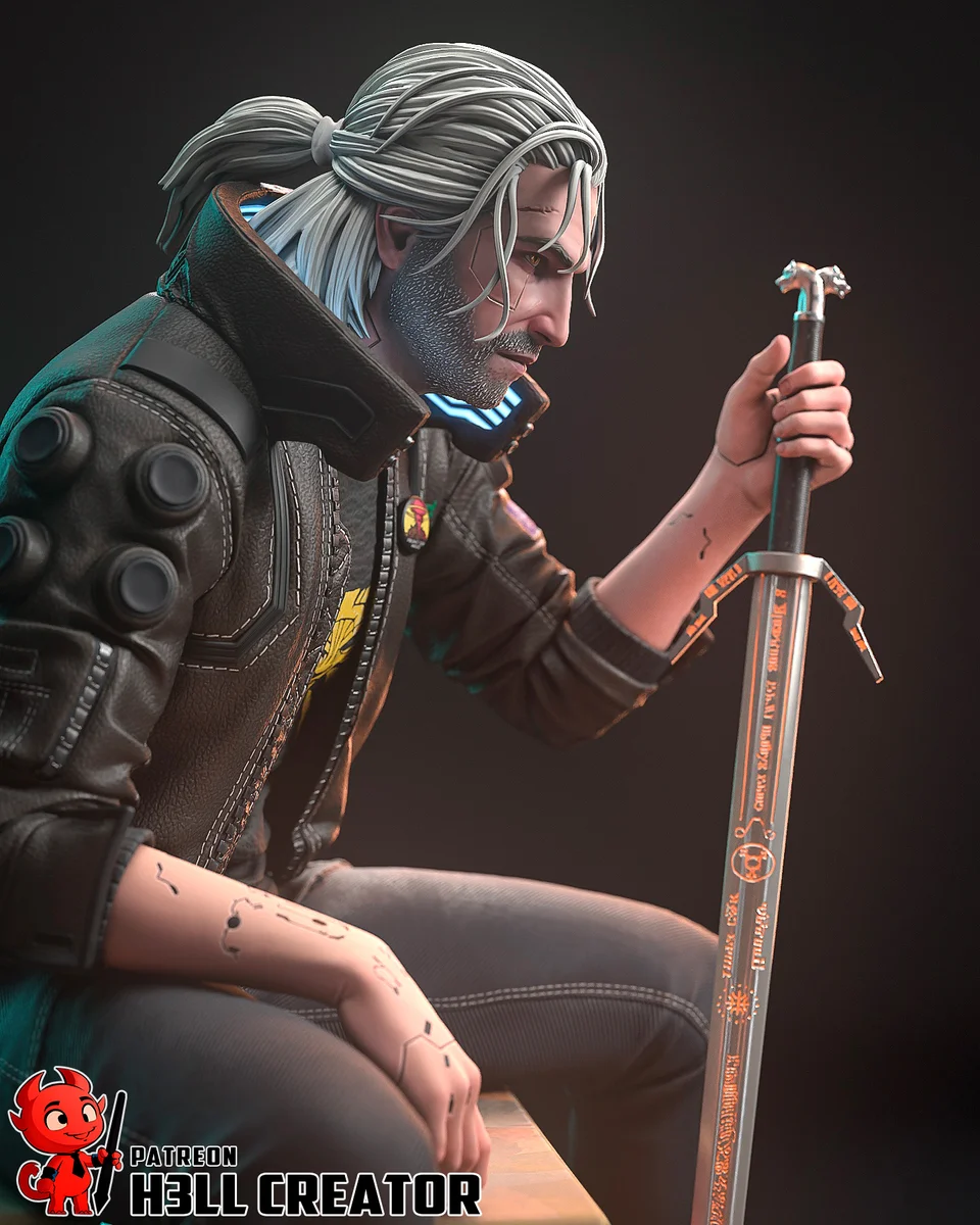 Geralt of Rivia | Fan Art | 3D Printed Resin Model Garage Kit | *Un-Painted* | H3LL Creator 5