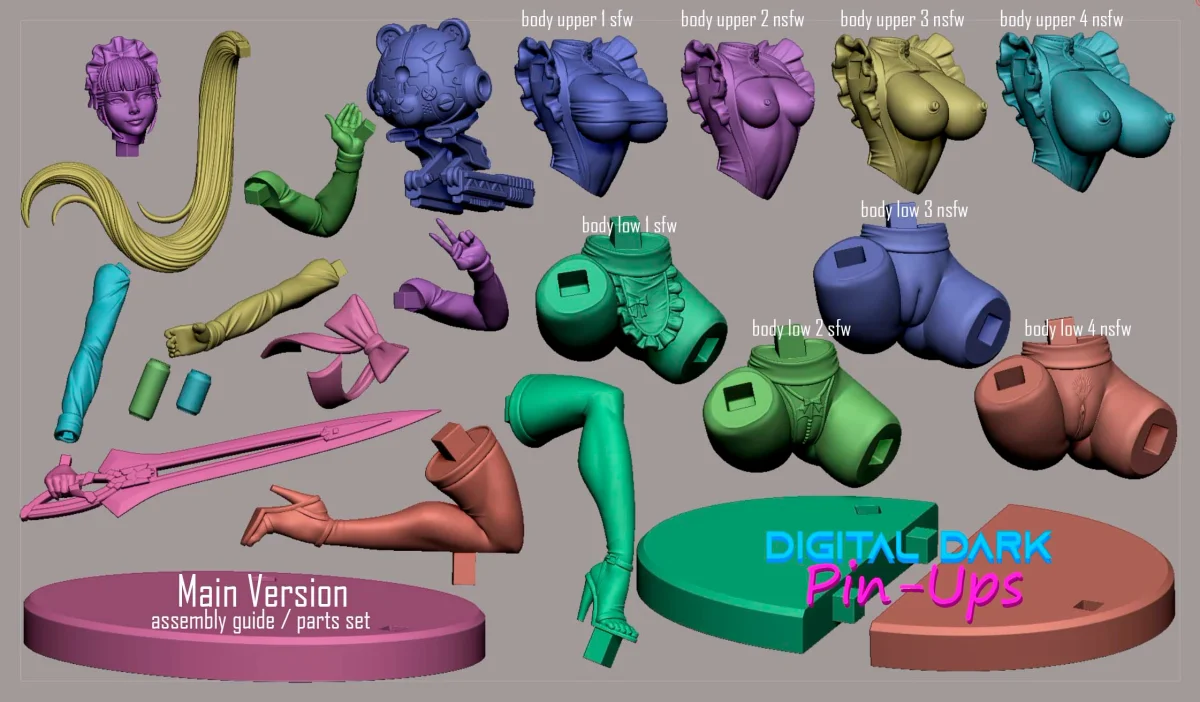 Eve | Fan Art | 3D Printed Resin Model Garage Kit | *Un-Painted* | Digital Dark 7