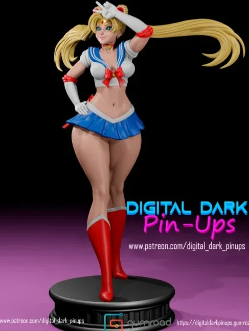 Sailor Girl | Fan Art | 3D Printed Resin Model Garage Kit | *Un-Painted* | Digital Dark
