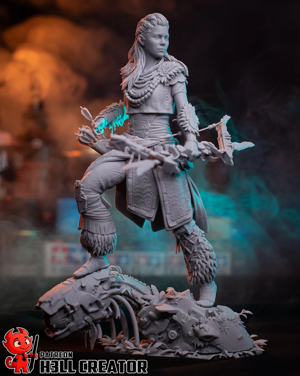 Aloy | Fan Art | 3D Printed Resin Model Garage Kit | *Un-Painted* | H3LL Creator 10