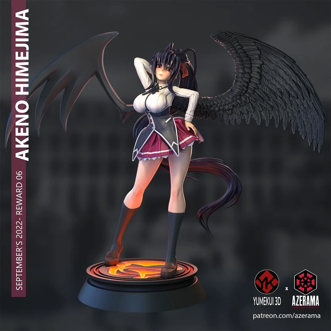 Akeno Himejima | Fan Art | 3D Printed Resin Model Garage Kit | *Un-Painted* | Azerama 2