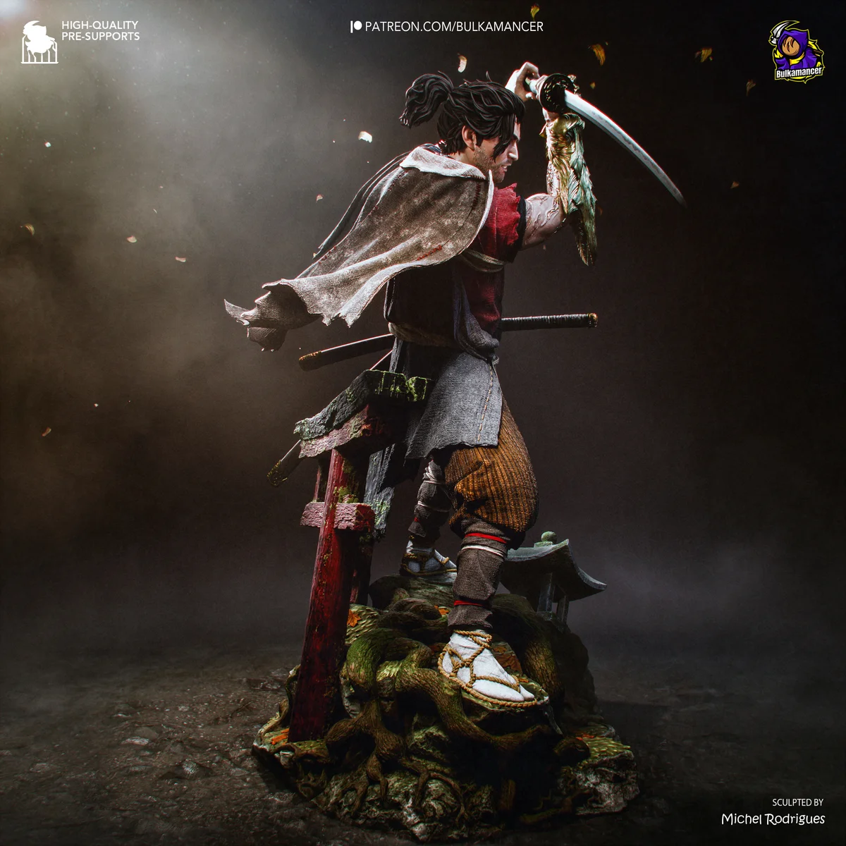 Miyamoto Musashi | Fan Art | 3D Printed Resin Model Garage Kit | *Un-Painted* | Bulkamancer 6