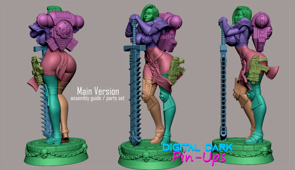 Sister of Battle | Fan Art | 3D Printed Resin Model Garage Kit | *Un-Painted* | Digital Dark 5