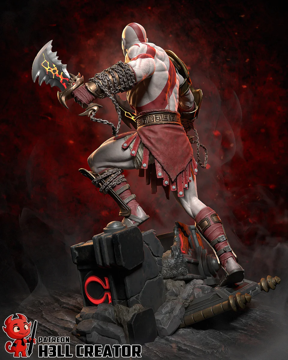 Kratos | Fan Art | 3D Printed Resin Model Garage Kit | *Un-Painted* | H3LL Creator 8