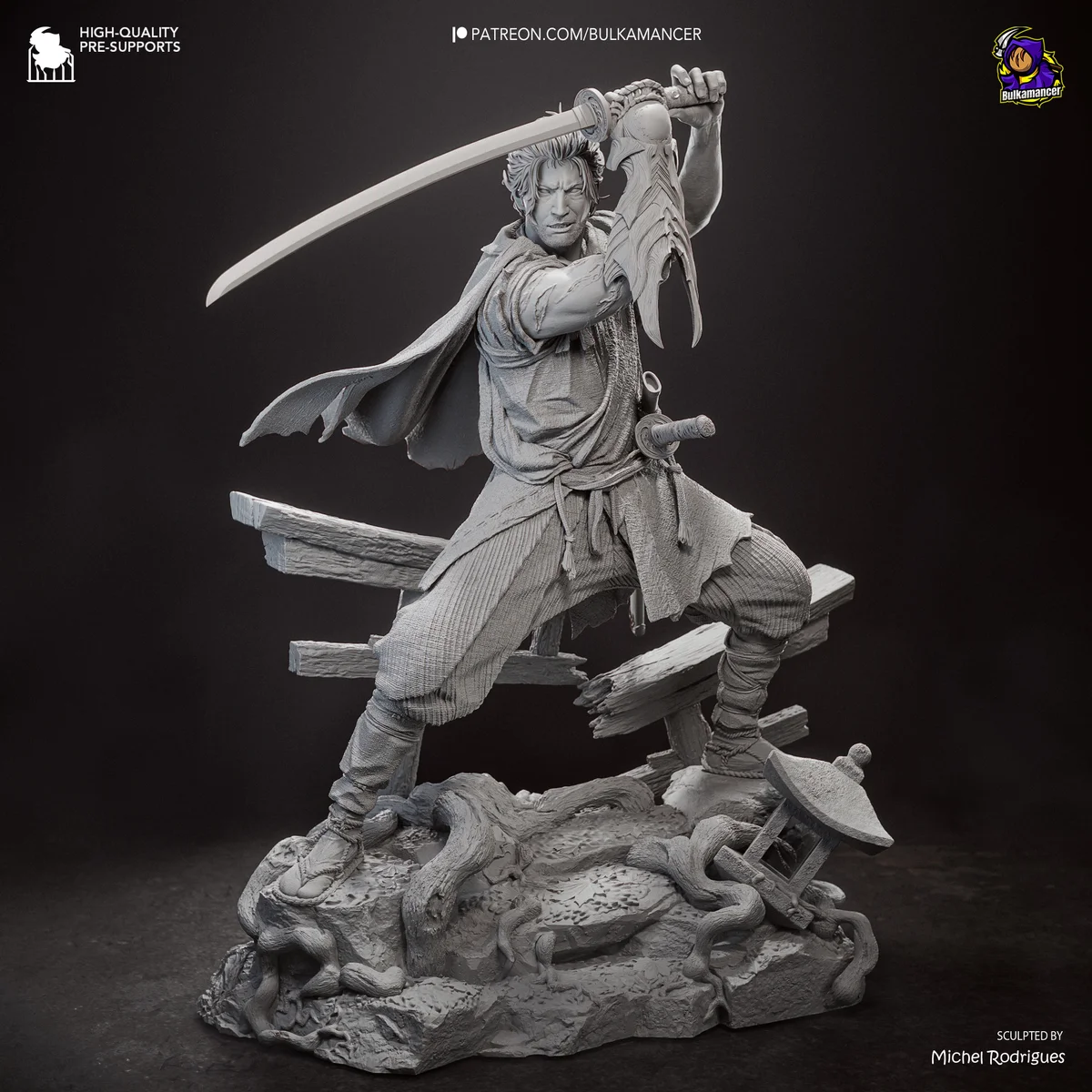 Miyamoto Musashi | Fan Art | 3D Printed Resin Model Garage Kit | *Un-Painted* | Bulkamancer 10