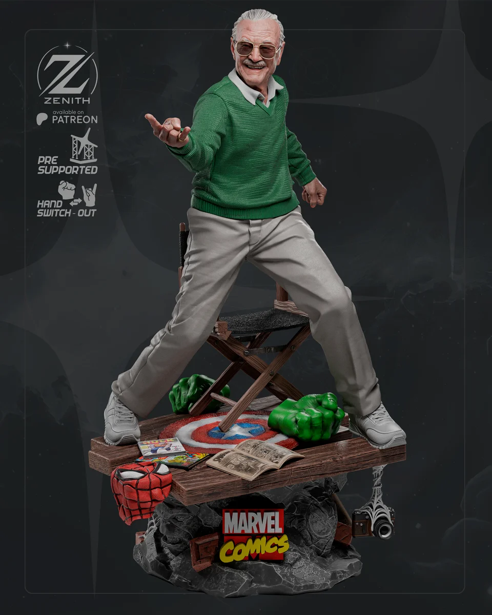 Stan Lee | Fan Art | 3D Printed Resin Model Garage Kit | *Un-Painted* | Zenith Studios