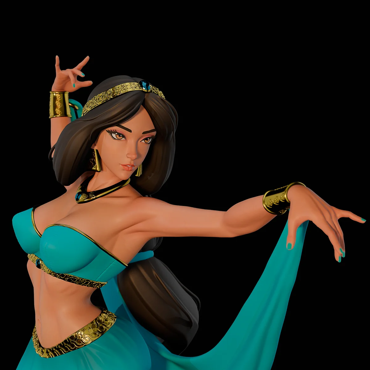 Jasmine | Fan Art | 3D Printed Resin Model Garage Kit | *Un-Painted* | Momoji 3