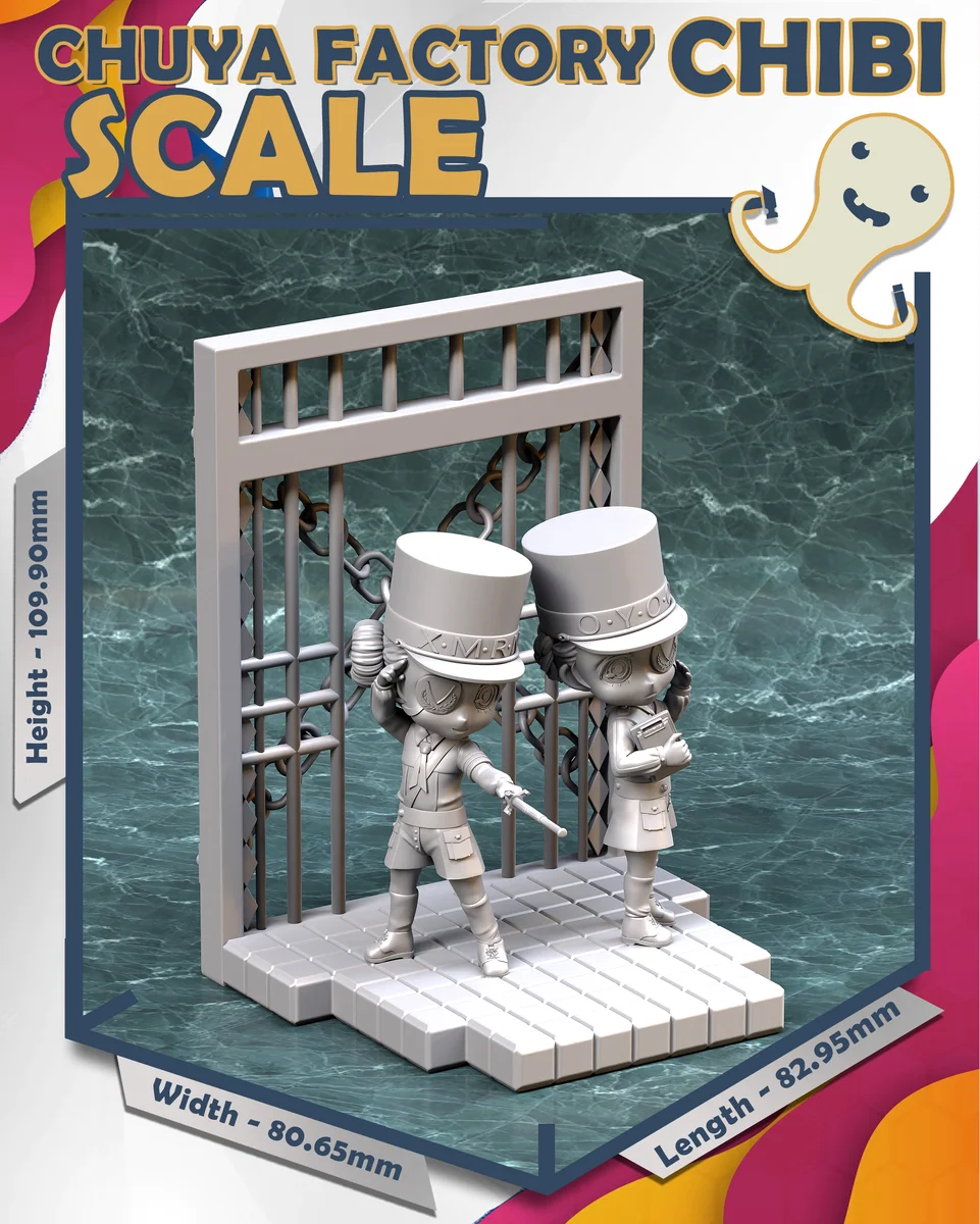 Chibi Justine & Caroline | Fan Art | 3D Printed Resin Model Garage Kit | *Un-Painted* | Chuya Factory 8
