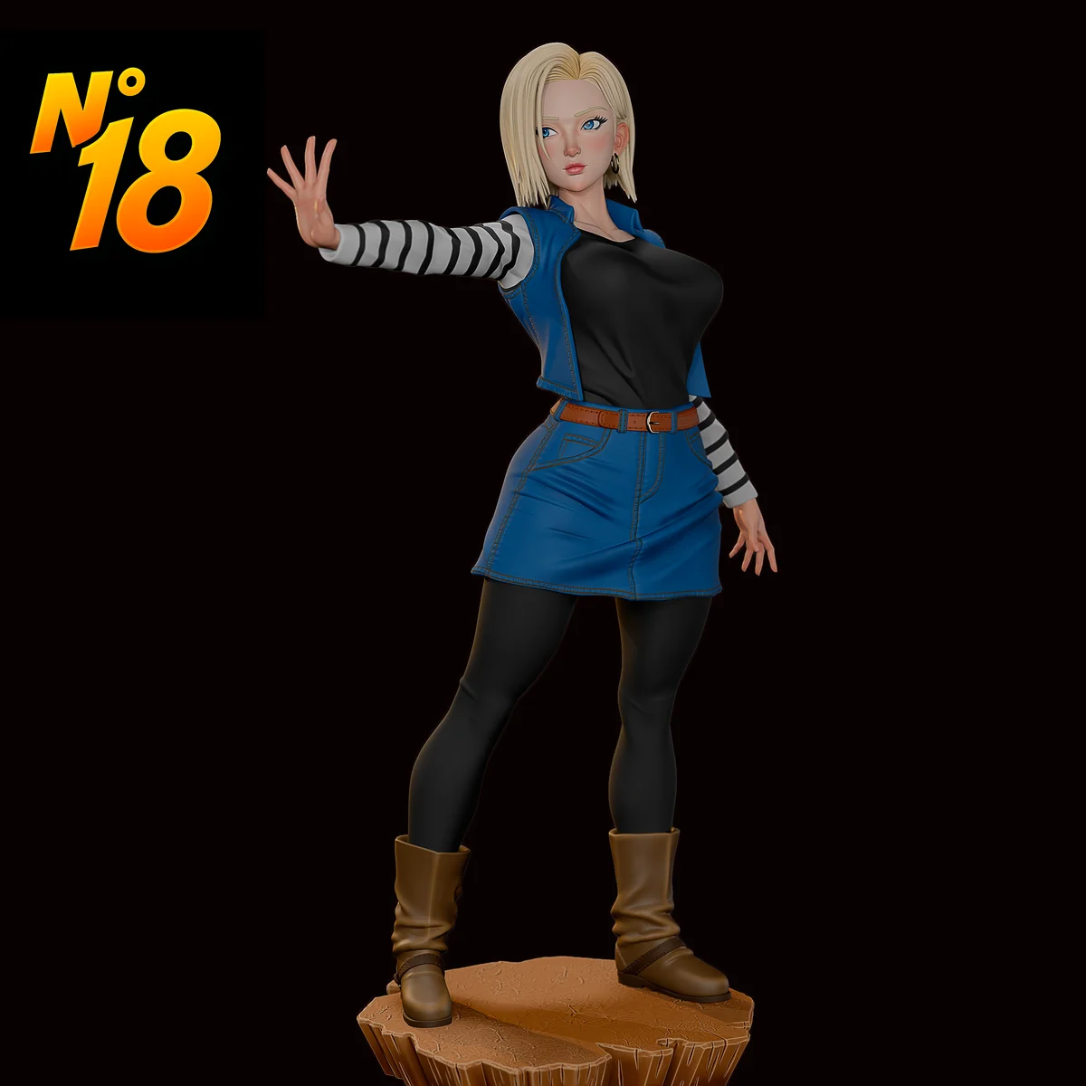 Android 18 | Fan Art | 3D Printed Resin Model Garage Kit | *Un-Painted* | Momoji