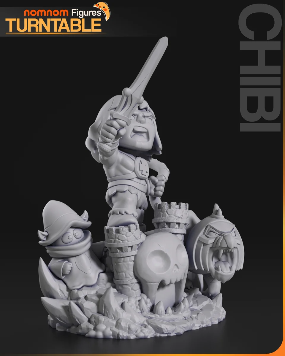 Chibi He-Man | Fan Art | 3D Printed Resin Model Garage Kit | *Un-Painted* | Nomnom 4