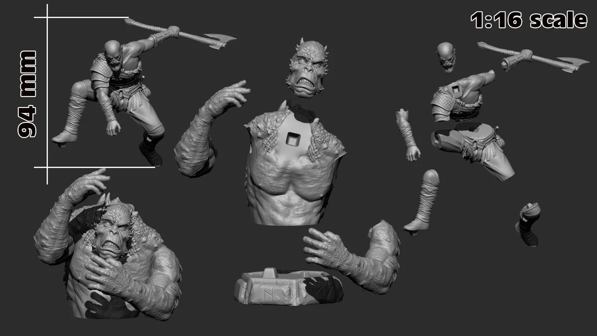 Kratos | Fan Art | 3D Printed Resin Model Garage Kit | *Un-Painted* | H3LL Creator 7