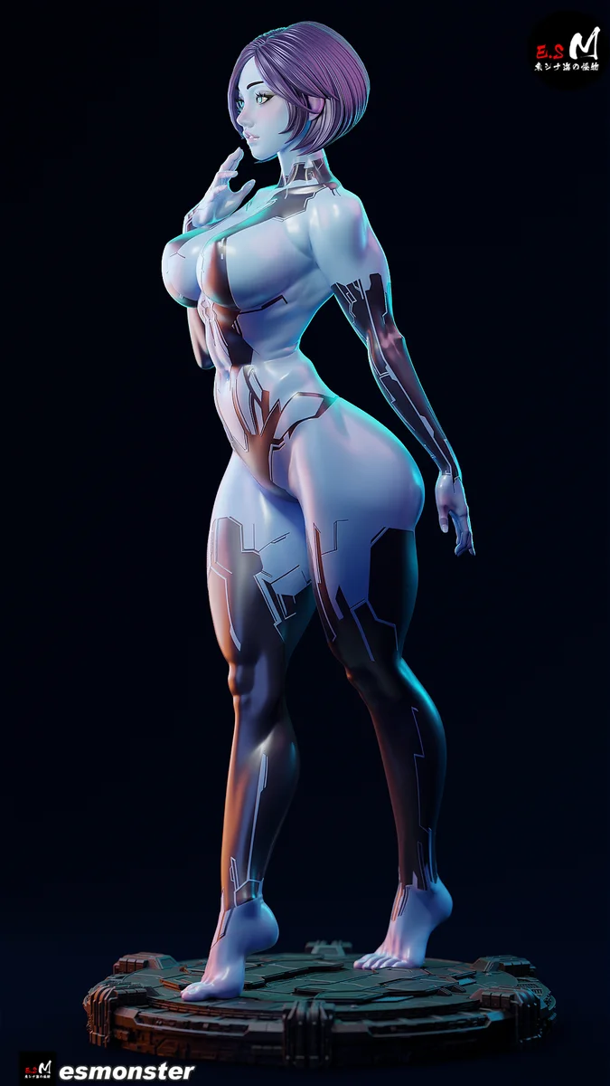 Cortana | Fan Art | 3D Printed Resin Model Garage Kit | *Un-Painted* | ES Monster 33