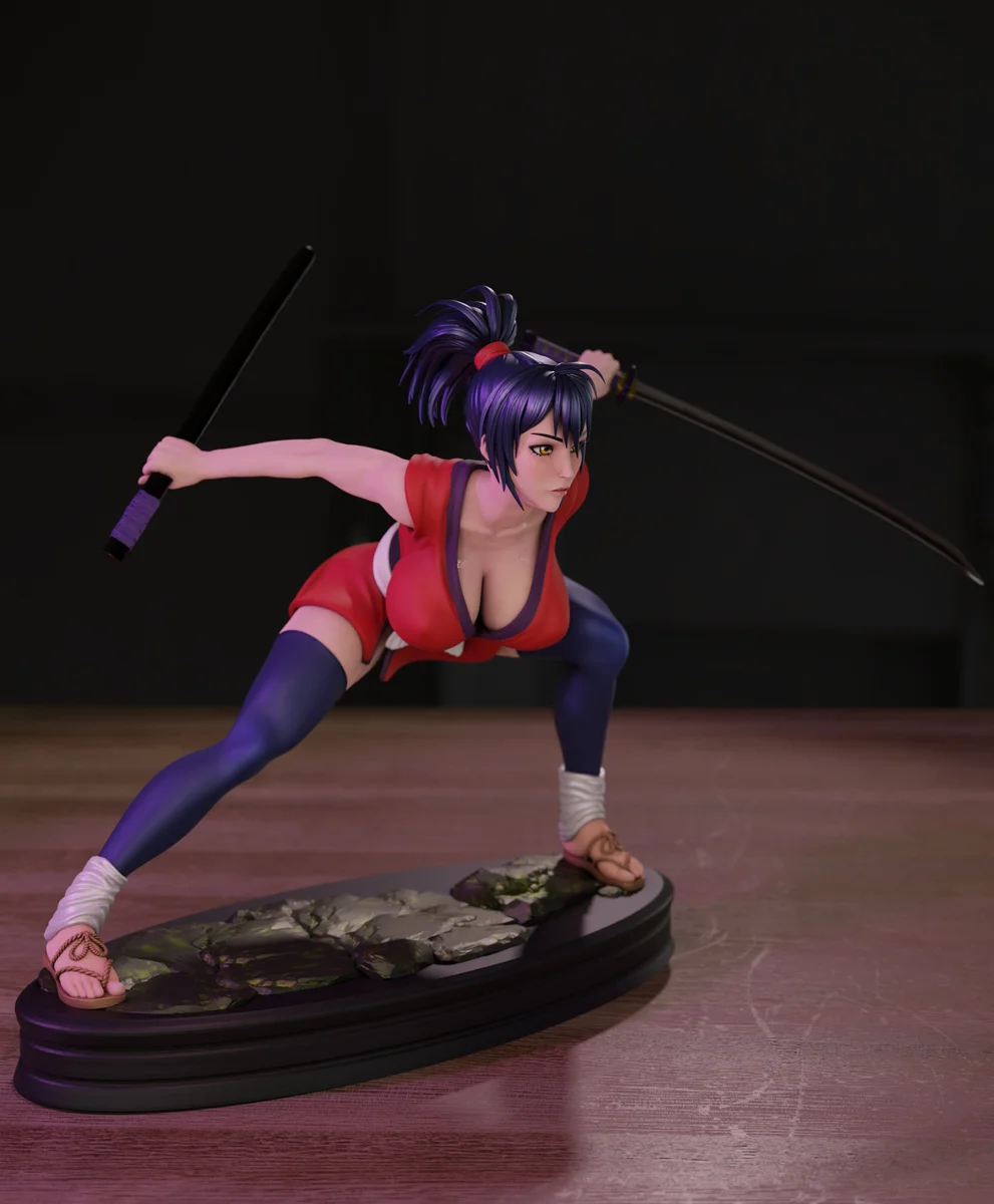 Samurai Girl | Fan Art | 3D Printed Resin Model Garage Kit | *Un-Painted* | Momoji 3