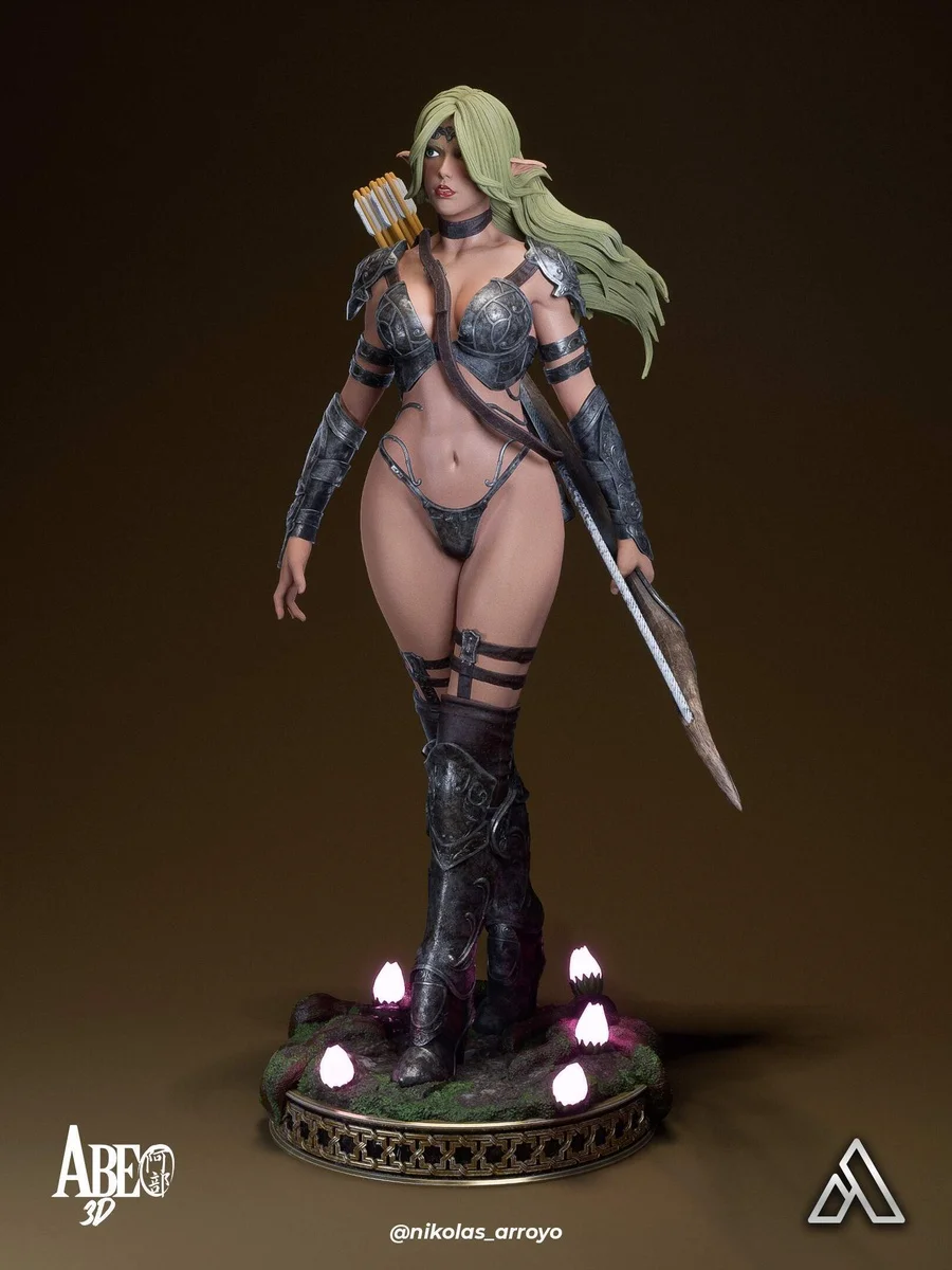 Elaria Shadownleaf | Fan Art | 3D Printed Resin Model Garage Kit | *Un-Painted* | Abe3D 12
