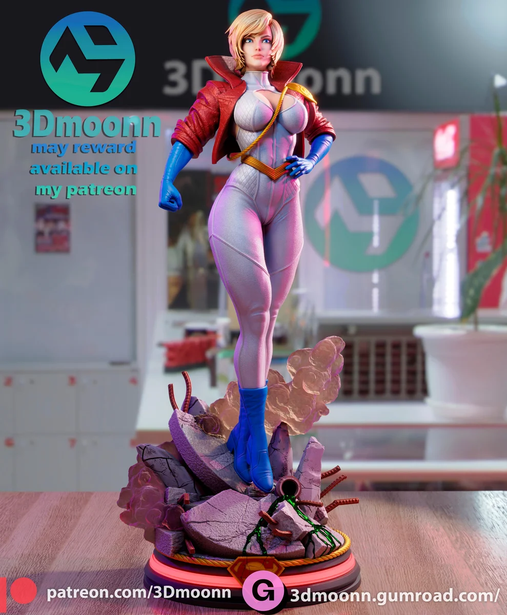 Power Girl | Fan Art | 3D Printed Resin Model Garage Kit | *Un-Painted* | 3DMoon 2