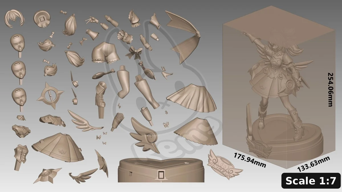 Idol Aria | Fan Art | 3D Printed Resin Model Garage Kit | *Un-Painted* | Remy Sculpts 7