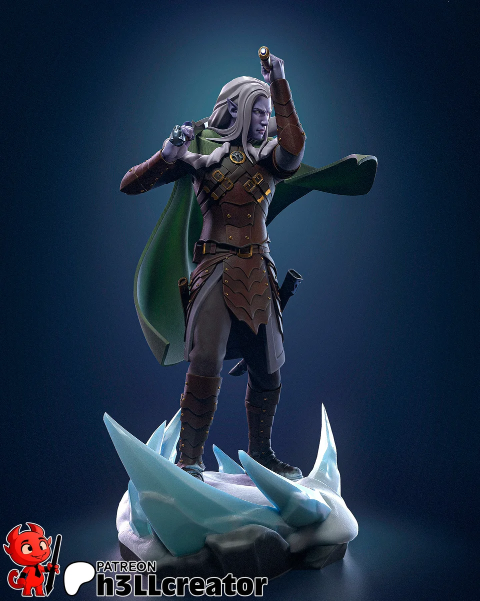 Drizzt Do'urden | Fan Art | 3D Printed Resin Model Garage Kit | *Un-Painted* | H3LL Creator 3