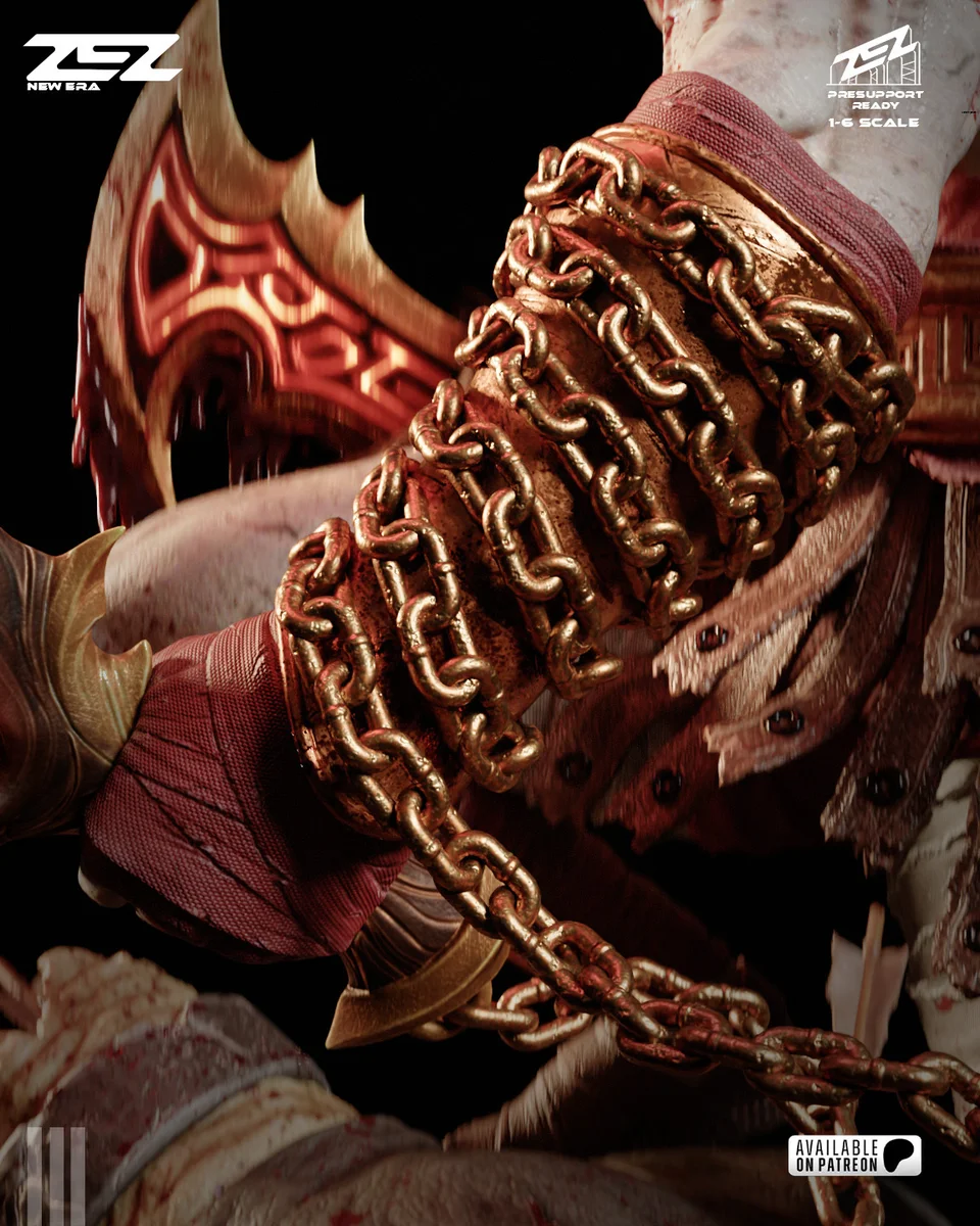 Kratos | Fan Art | 3D Printed Resin Model Garage Kit | *Un-Painted* | ZEZ Studio 9