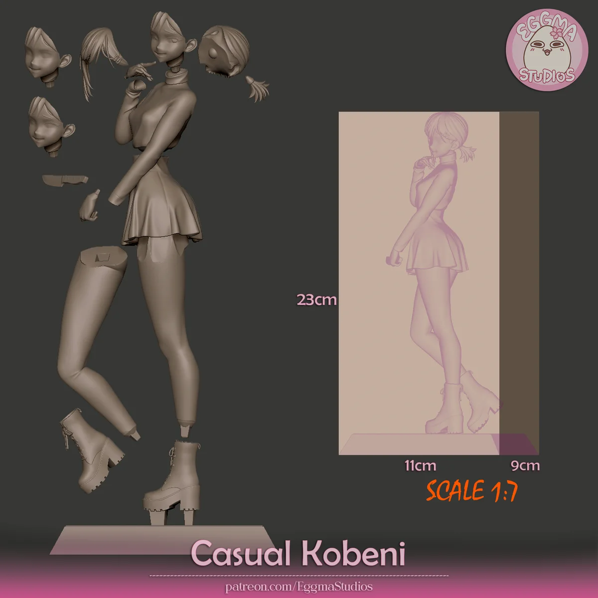 Casual Kobeni | Fan Art | 3D Printed Resin Model Garage Kit | *Un-Painted* | EggmaStudios 14